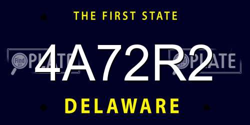 4A72R2 Delaware License Plate