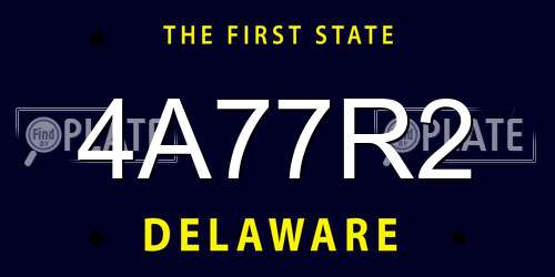 4A77R2 Delaware License Plate