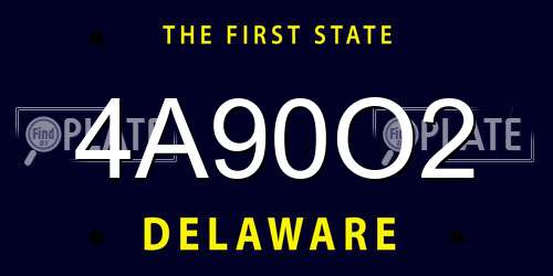 4A90O2 Delaware License Plate