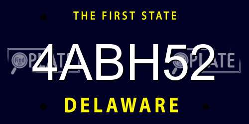 4ABH52 Delaware License Plate