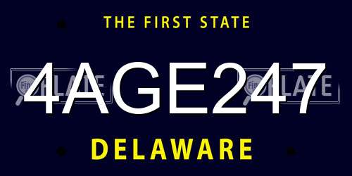 4AGE247 Delaware License Plate