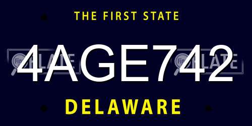 4AGE742 Delaware License Plate