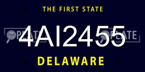 4AI2455 Delaware License Plate