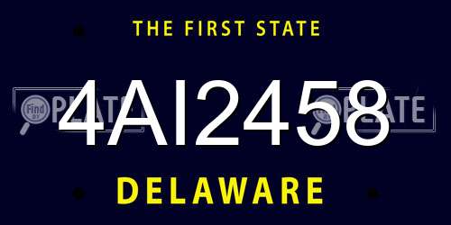 4AI2458 Delaware License Plate