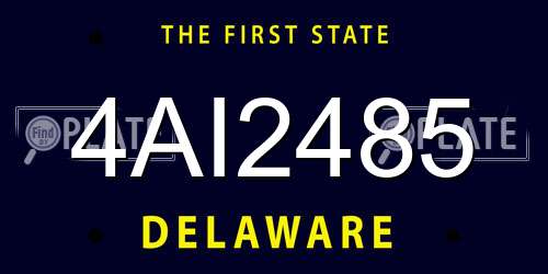 4AI2485 Delaware License Plate