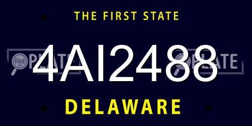 4AI2488 Delaware License Plate