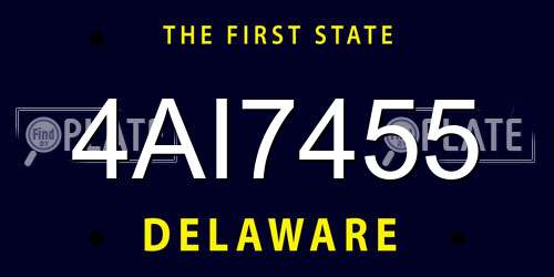 4AI7455 Delaware License Plate