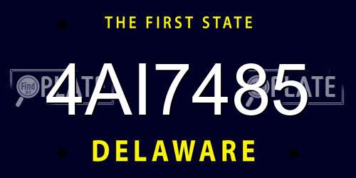 4AI7485 Delaware License Plate