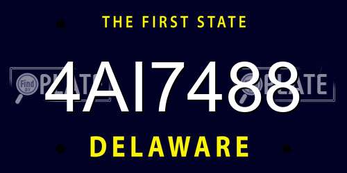 4AI7488 Delaware License Plate
