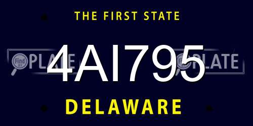 4AI795 Delaware License Plate