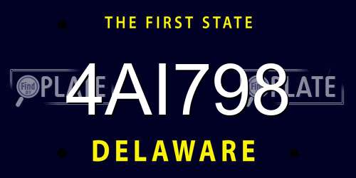4AI798 Delaware License Plate