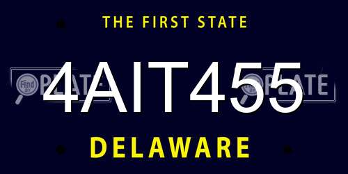 4AIT455 Delaware License Plate
