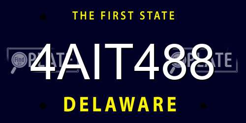 4AIT488 Delaware License Plate