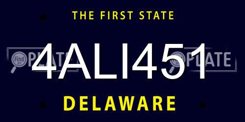 4ALI451 Delaware License Plate