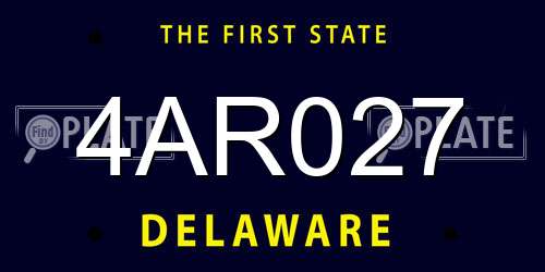 4AR027 Delaware License Plate