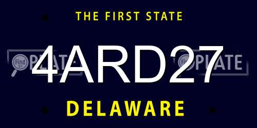 4ARD27 Delaware License Plate