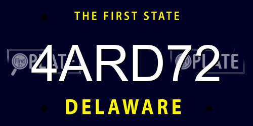4ARD72 Delaware License Plate