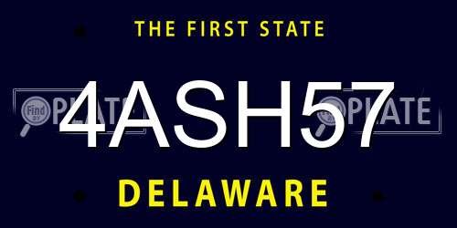 4ASH57 Delaware License Plate