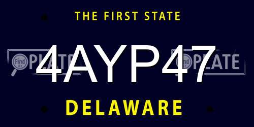 4AYP47 Delaware License Plate