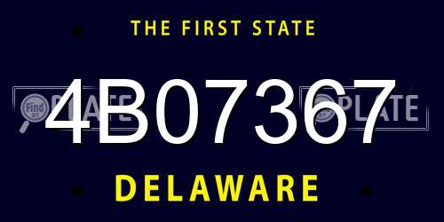 4B07367 Delaware License Plate