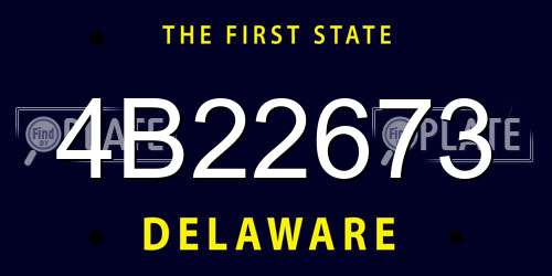4B22673 Delaware License Plate