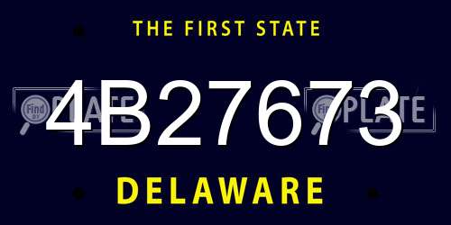 4B27673 Delaware License Plate