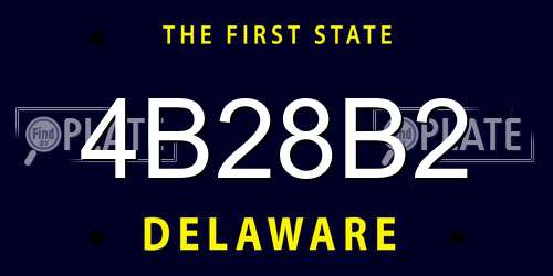 4B28B2 Delaware License Plate