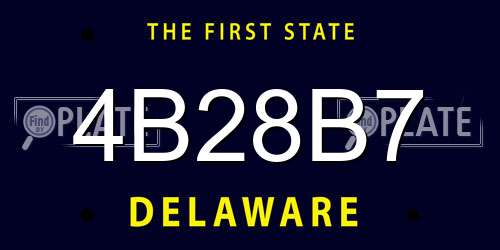 4B28B7 Delaware License Plate