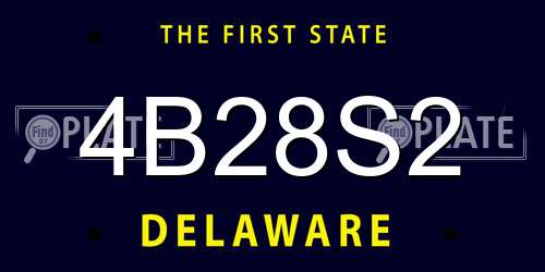4B28S2 Delaware License Plate