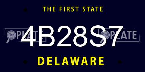 4B28S7 Delaware License Plate