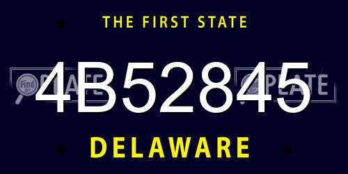 4B52845 Delaware License Plate