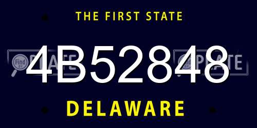 4B52848 Delaware License Plate