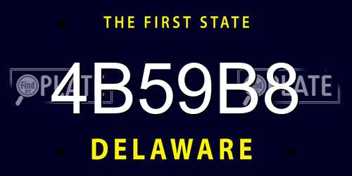 4B59B8 Delaware License Plate