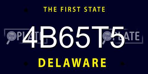 4B65T5 Delaware License Plate
