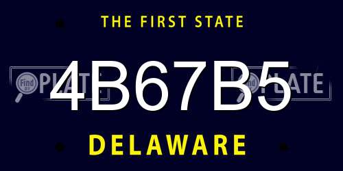 4B67B5 Delaware License Plate