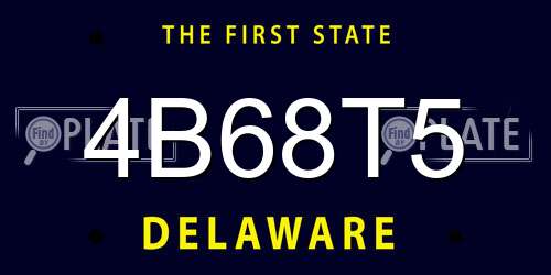 4B68T5 Delaware License Plate