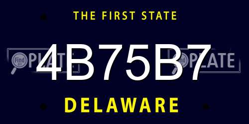 4B75B7 Delaware License Plate