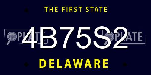 4B75S2 Delaware License Plate