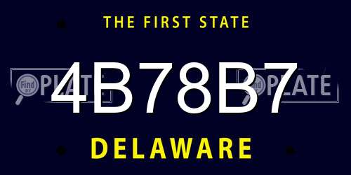 4B78B7 Delaware License Plate