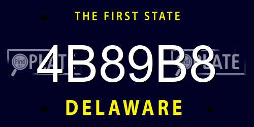 4B89B8 Delaware License Plate