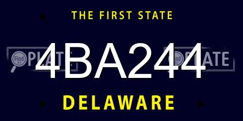 4BA244 Delaware License Plate