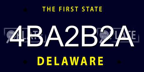 4BA2B2A Delaware License Plate