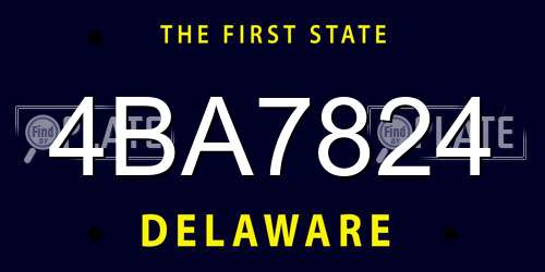 4BA7824 Delaware License Plate