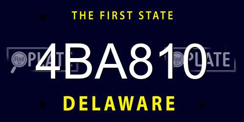 4BA810 Delaware License Plate