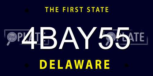 4BAY55 Delaware License Plate