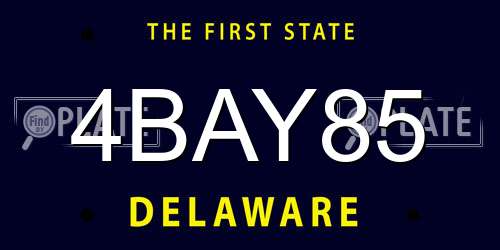 4BAY85 Delaware License Plate