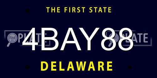 4BAY88 Delaware License Plate