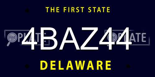 4BAZ44 Delaware License Plate