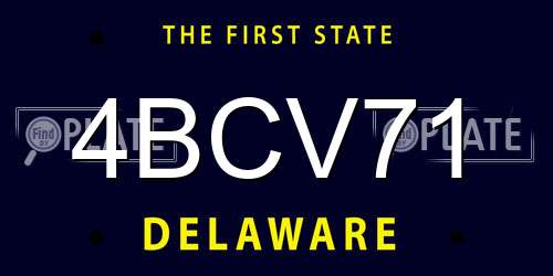 4BCV71 Delaware License Plate