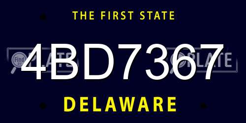 4BD7367 Delaware License Plate